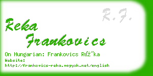 reka frankovics business card